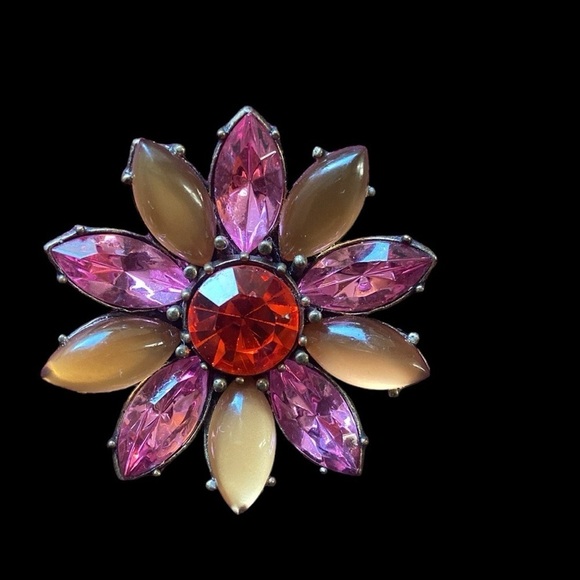 Vintage Talbots Y2K Pink Flower Brooch Pin Classic Office - Picture 1 of 2